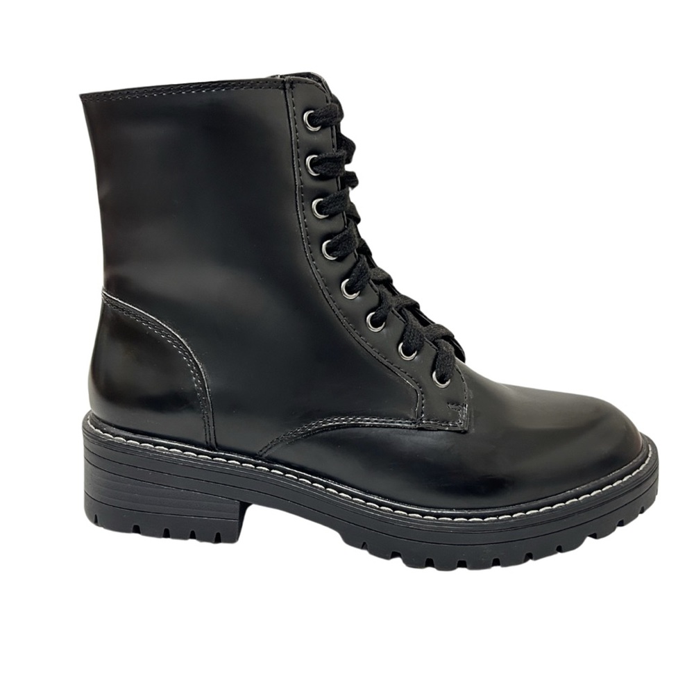 SUGAR Knox Women’s Faux Leather Combat Ankle Boots Lace Up